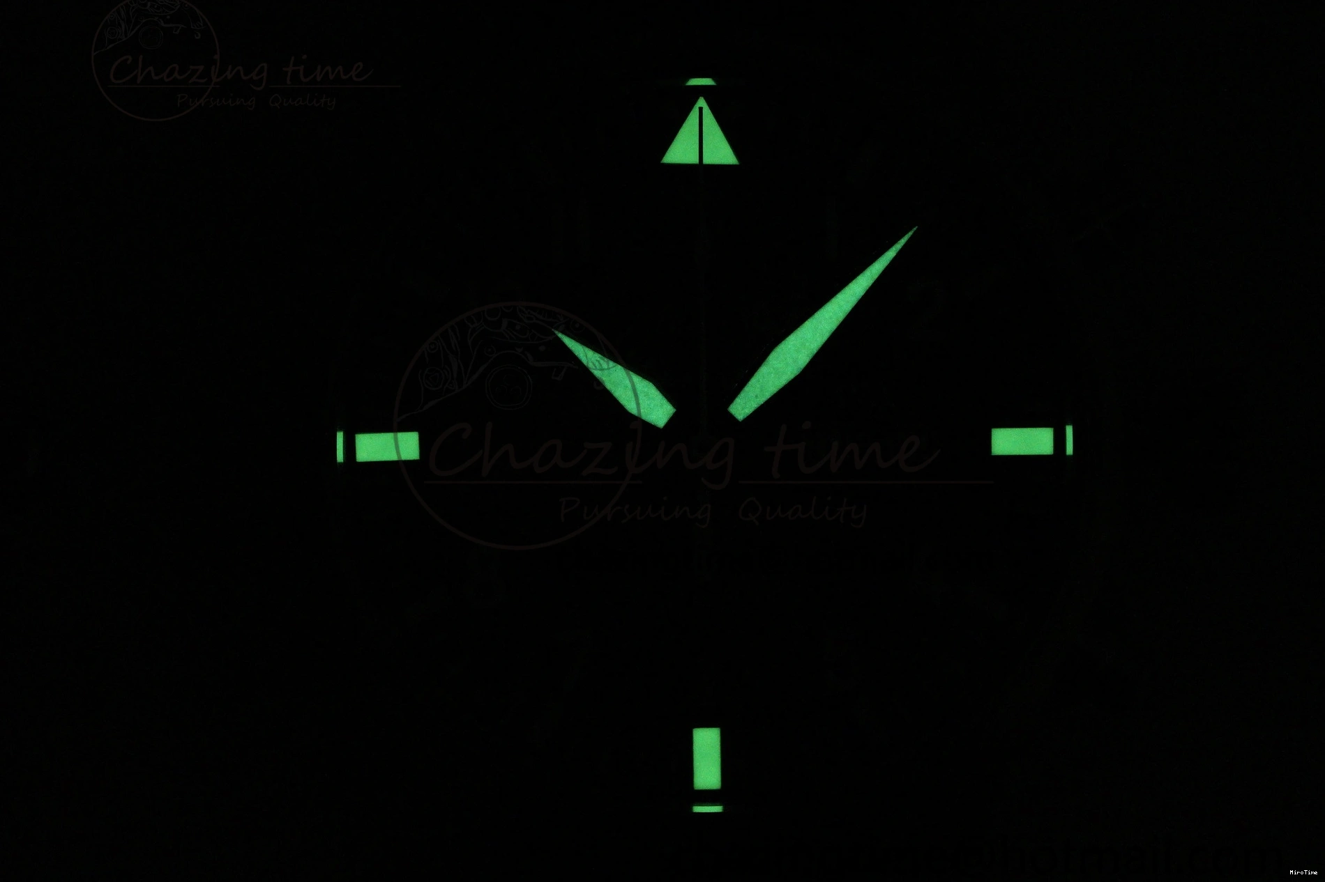 MIROTIME 0319 Bright Pilot Chrono SS AZF 1:1 Best Edition Green Dial on Brown Leather Strap A 7059